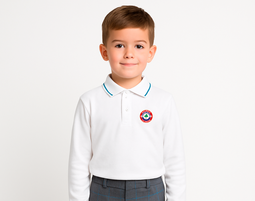 Polo blanco manga larga