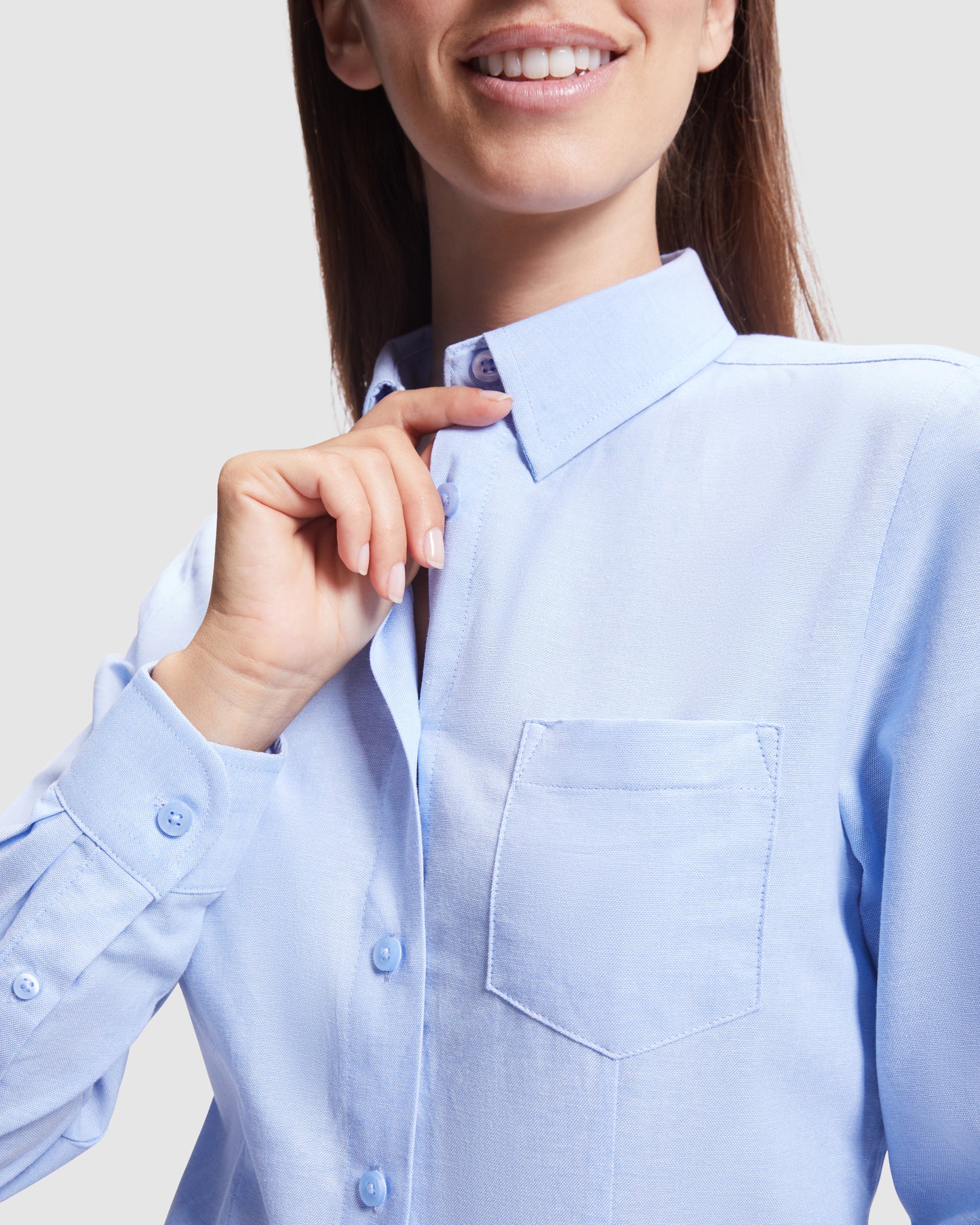 Camisa Laboral Roly Oxford Woman 5068 Mujer Manga Larga