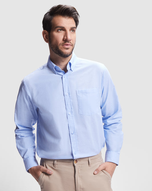 Camisa Laboral Roly Oxford 5507 Hombre Manga Larga