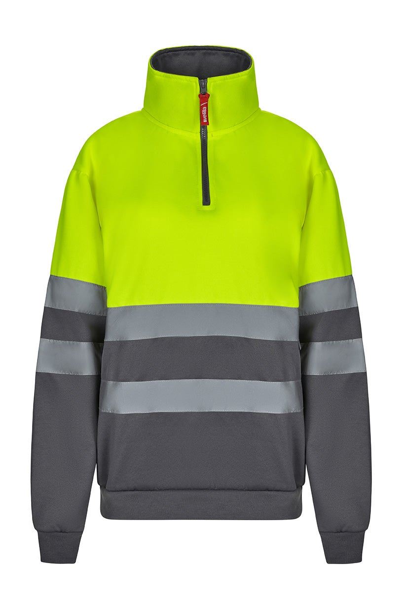 Sudadera bicolor con media cremallera 305701