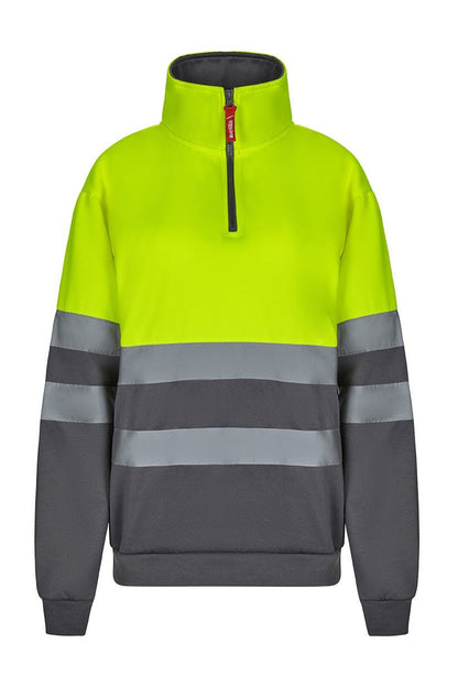 Sudadera bicolor con media cremallera 305701