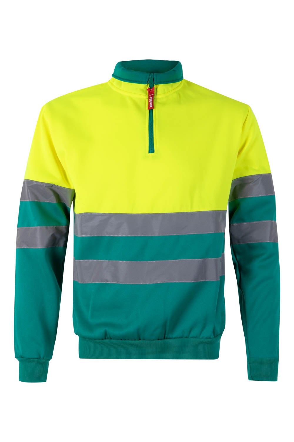 Sudadera bicolor con media cremallera 305701