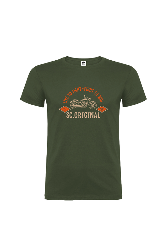 Camiseta Manga Corta Hombre Personalizada "Live to fight"