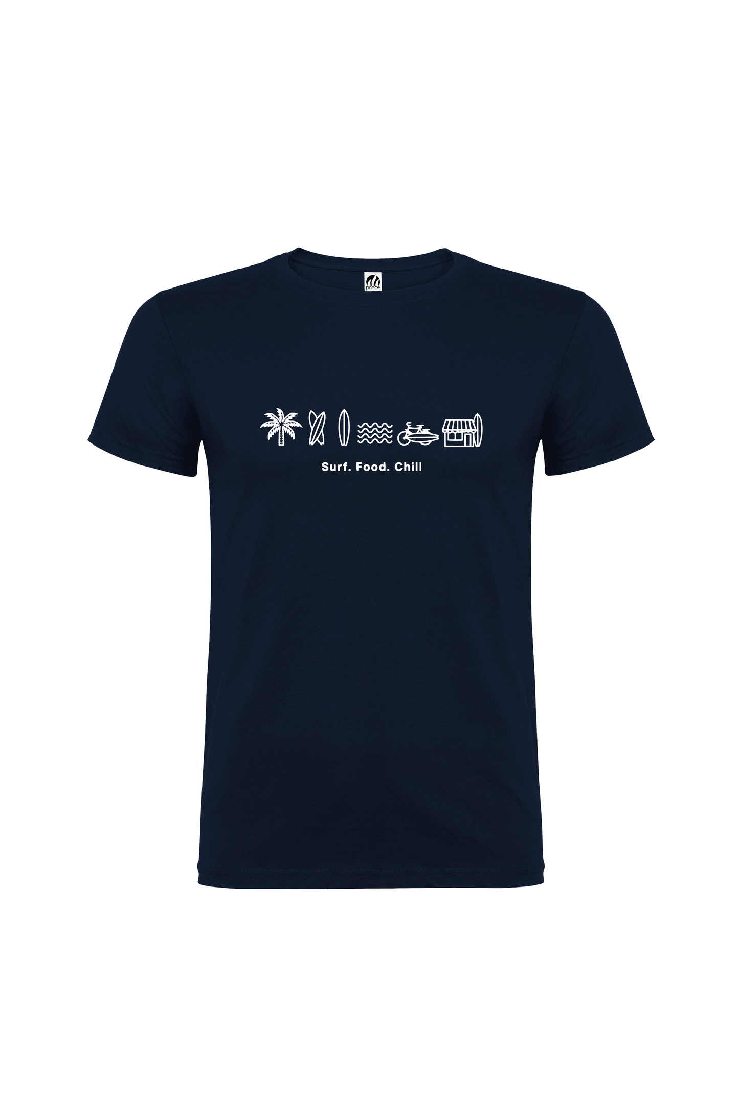 Camiseta Manga Corta Hombre Personalizada "Surf food chill"