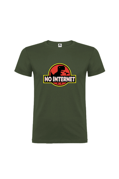 Camiseta Manga Corta Hombre Personalizada "No internet"