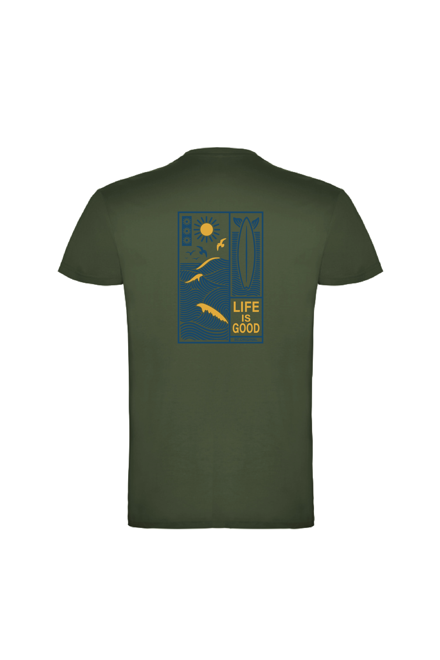 Camiseta Manga Corta Hombre Personalizada "Life is good"