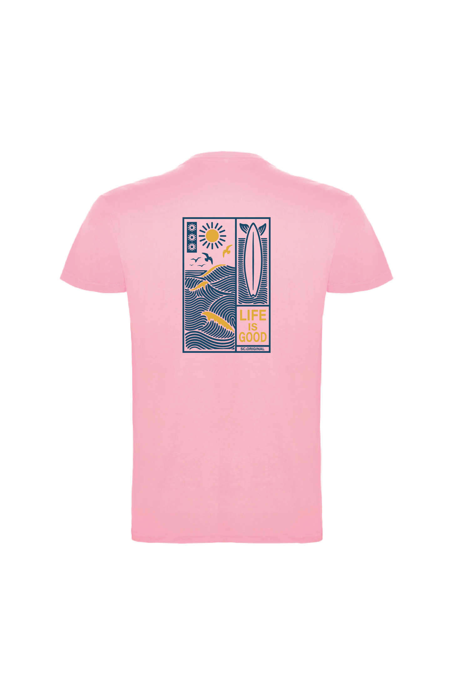 Camiseta Manga Corta Hombre Personalizada "Life is good"