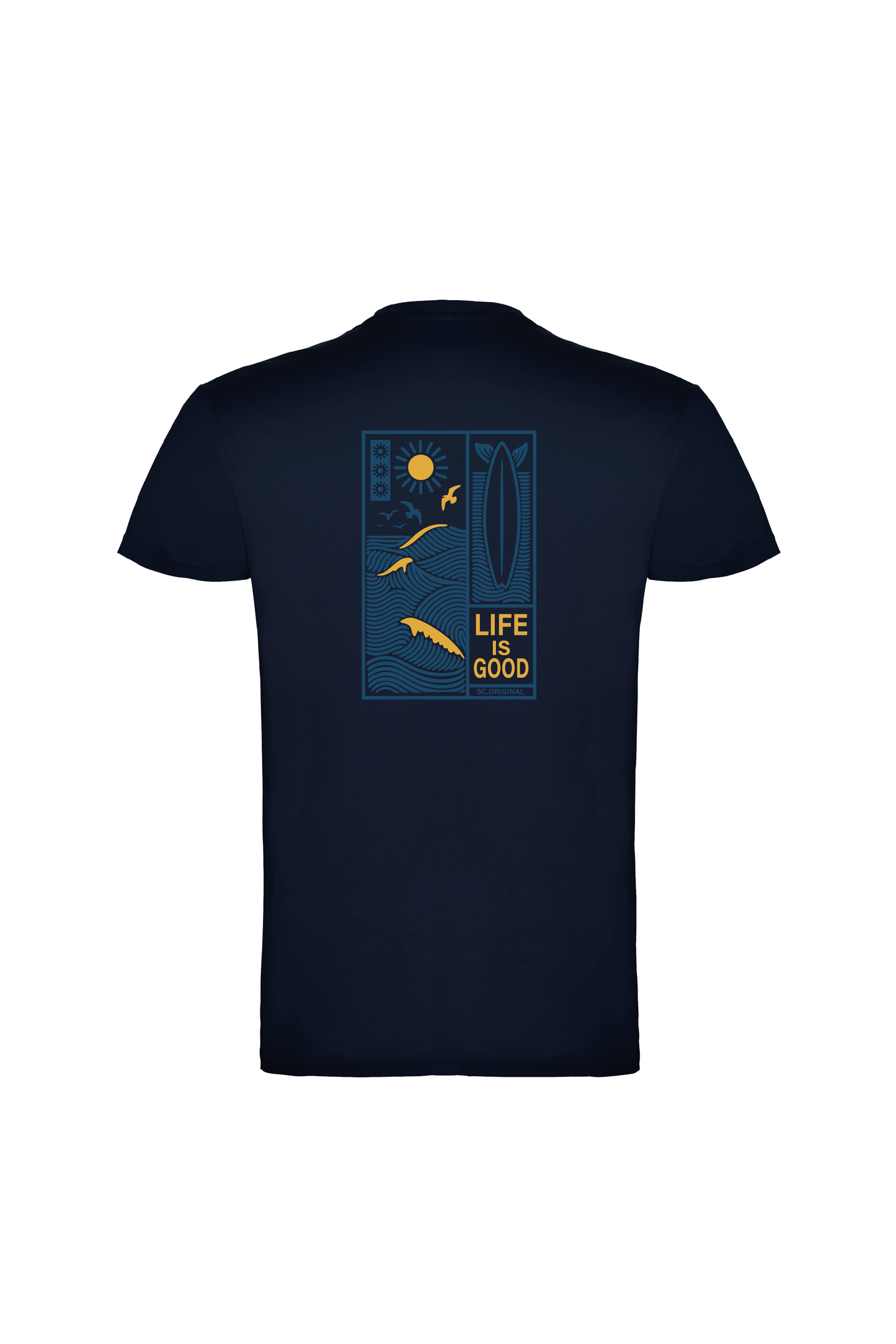 Camiseta Manga Corta Hombre Personalizada "Life is good"