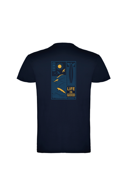 Camiseta Manga Corta Hombre Personalizada "Life is good"