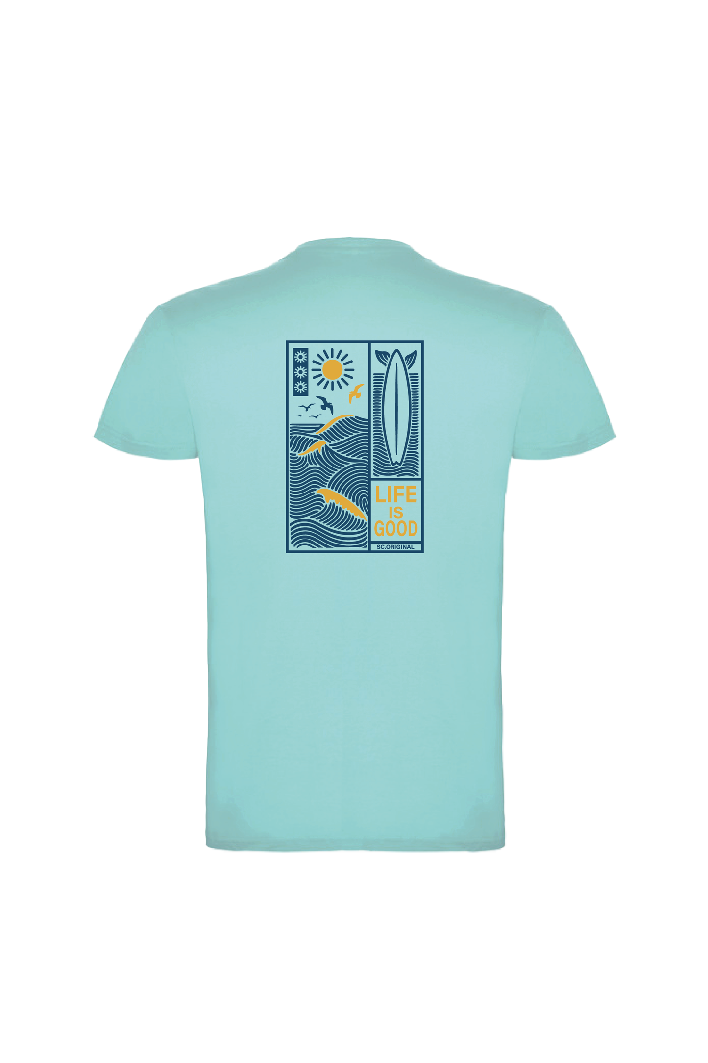 Camiseta Manga Corta Hombre Personalizada "Life is good"