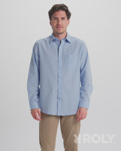 Camisa Laboral Roly Oxford 5507 Hombre Manga Larga