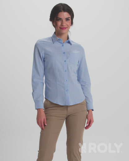 Camisa Laboral Roly Oxford Woman 5068 Mujer Manga Larga